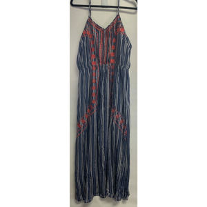 A'beautiful Soul Embroidered Maxi Dress Sz A/14/16 Gauzy BOHO Lined Floral A60